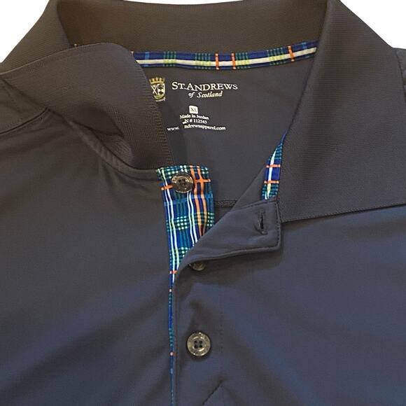 St Andrews Of Scottland Shirt Mens XL Gray Golf Polo Performance Short Sleeve - Picture 4 of 9